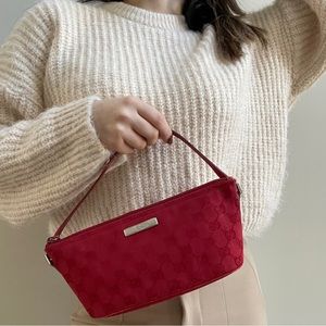 Gucci GG Canvas Boat Red Pochette